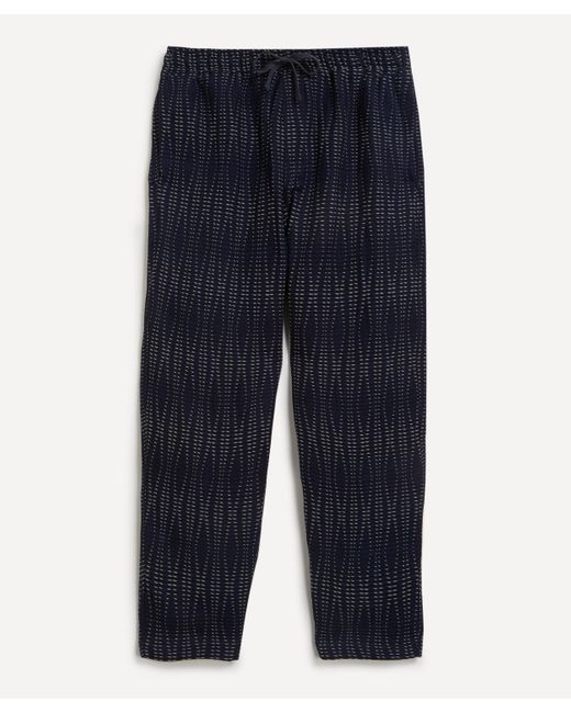 YMC Blue Mens Alva Indigo Sashiko-stitched Trousers for men