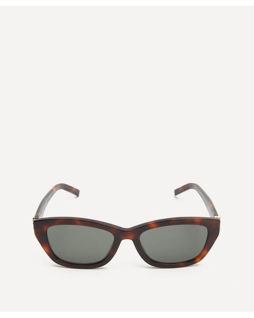 Saint Laurent Gray Cat Eye Acetate Sunglasses