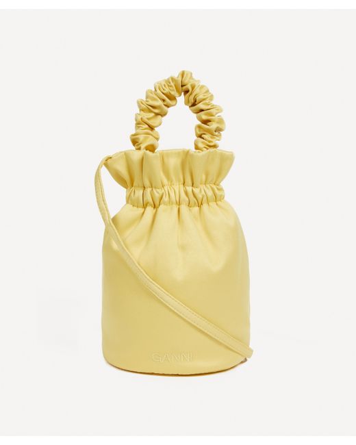 Ganni Satin Pouch Mini-bag in Pale Banana (Yellow) | Lyst Australia