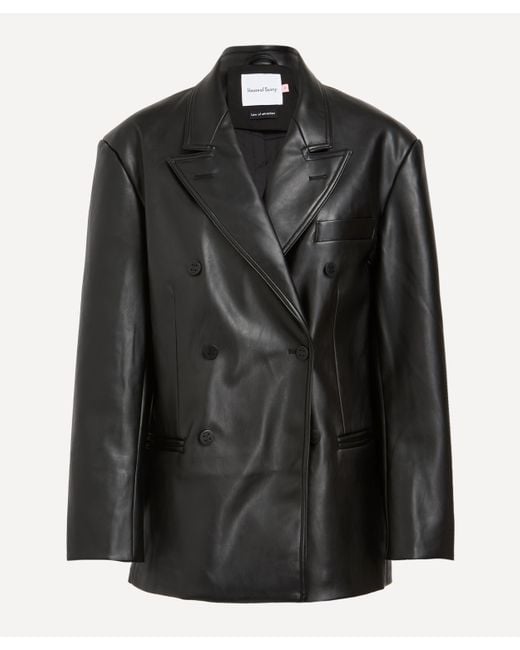 House Of Sunny Black Women's The 80s Faux-leather Blazer