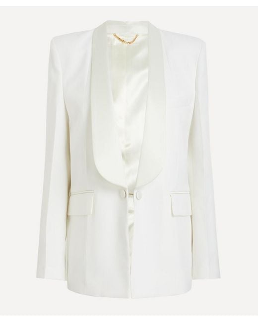 Victoria Beckham White Shawl Collar Tux Jacket