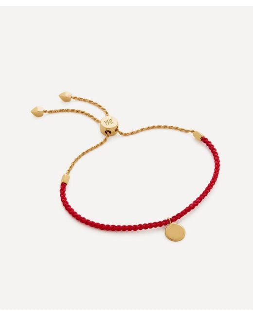 Monica Vinader White 18Ct-Plated Vermeil Linear Disc Friendship Chain Bracelet