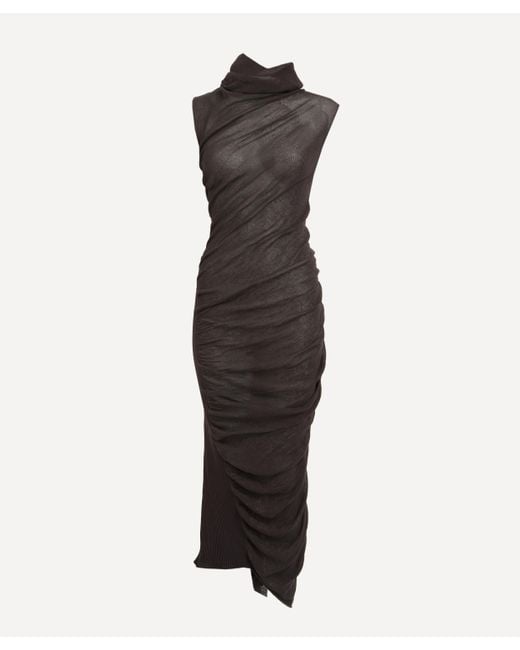 Issey Miyake Brown Women's Ambiguous Sleeveless Midi Dress 2
