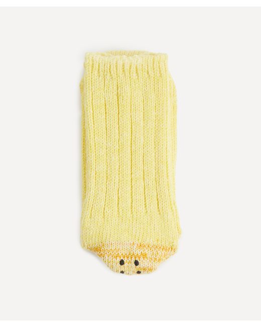 Kapital Yellow Mens Three-pack Rainbow Happy Heel Socks One Size for men