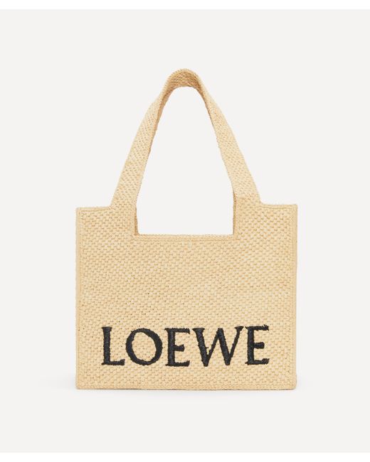 Loewe Natural X Paula's Ibiza Medium Font Tote Bag