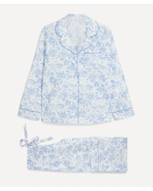 Liberty Blue Women's Delft Lagoon Tana Lawn Cotton Classic Pyjama Set Xl