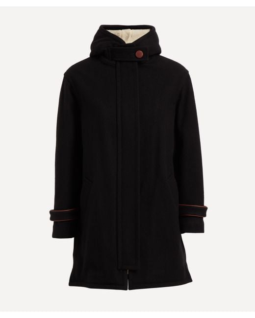 Sessun Auguste Hooded Coat in Black | Lyst UK