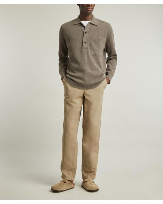 Norse Projects Natural Mens Ezra Relaxed Cotton Linen Trousers 34 for men