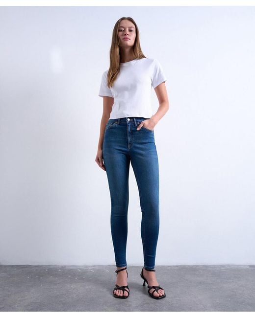 TOPSHOP Blue Jamie High-Rise Skinny Jeans