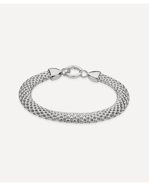 Monica Vinader Metallic X Doina Silver Wide Chain Bracelet One