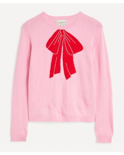 Jumper 1234 Bow Crewneck Cashmere Jumper in Pink Lyst
