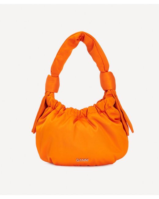 Ganni Orange Women's Occasion Small Hobo Bag One Size