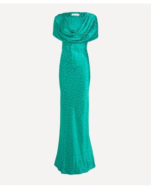 Rat & Boa Green Odessa Jacquard Maxi Dress