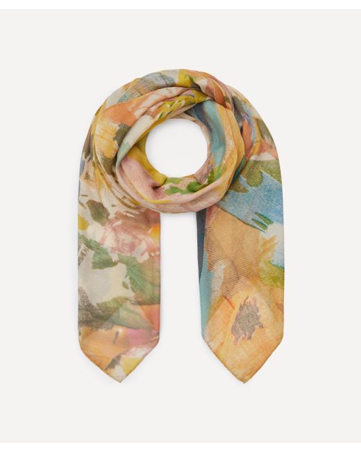 Paul Smith Women's Yellow Floral Collage Print Scarf One Size