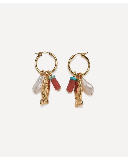 Lizzie Fortunato White Plated Minnow Hoop Earrings