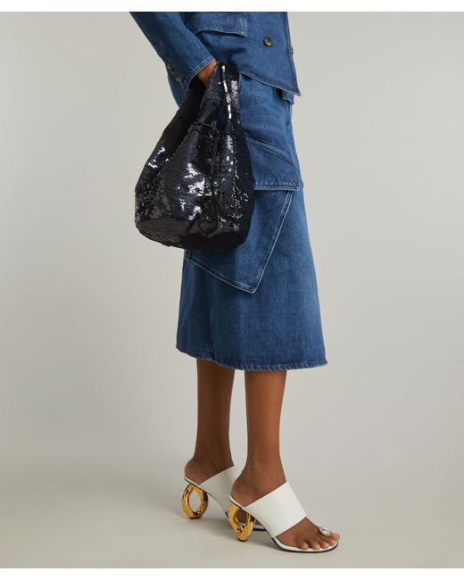 J.W. Anderson Blue Women's Mini Sequin Shopper Top Handle Bag One Size
