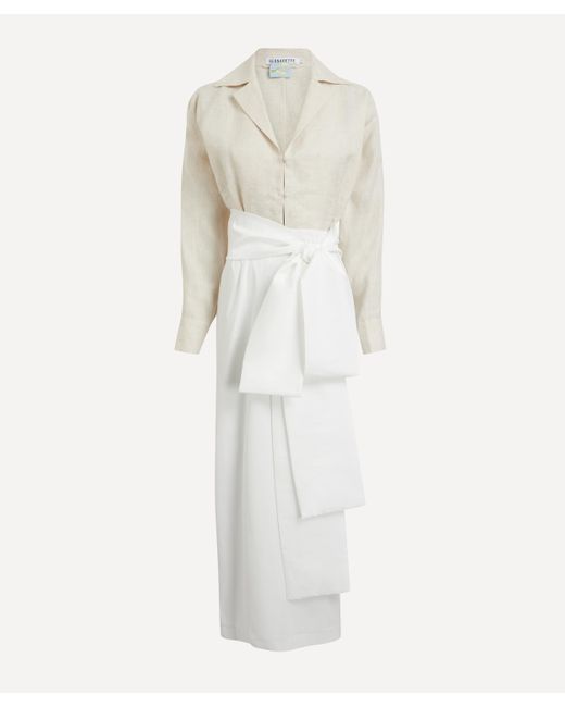 BERNADETTE White Women's Claire Shirt-skirt Dress 10