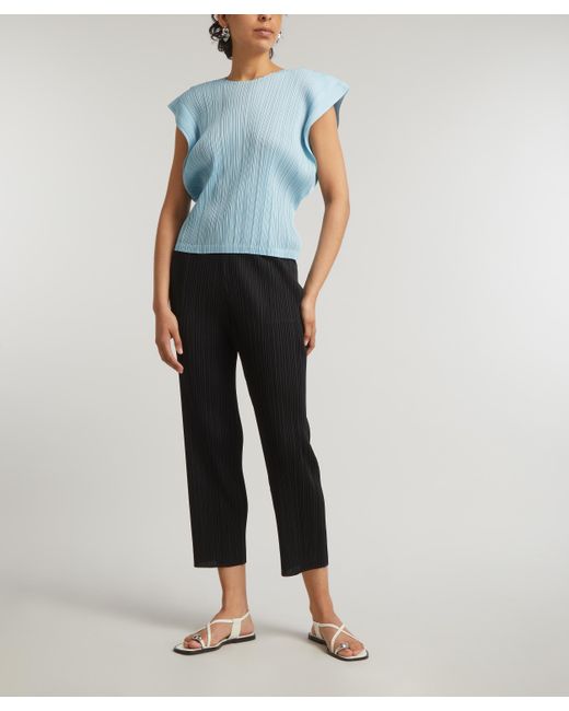 Pleats Please Issey Miyake Blue Women's Monthly Colours March Pleated Top 3
