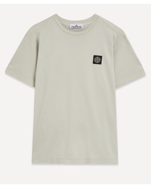 Stone Island White Mens Logo-appliqued Cotton Jersey T-shirt for men