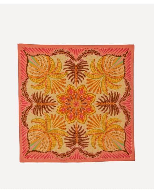 Farm Rio Orange Sand Palms Scarf