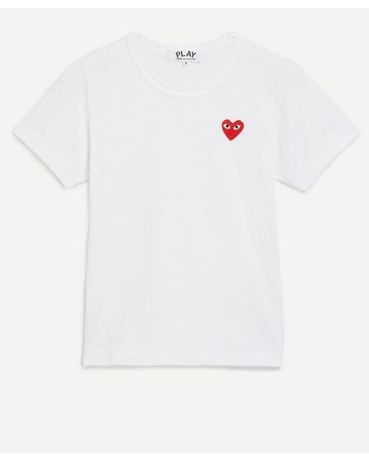 COMME DES GARÇONS PLAY White Short Sleeve Logo T-Shirt