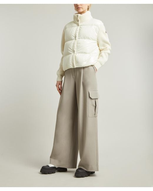 Moncler White Women's Padded Wool Cardigan Xl