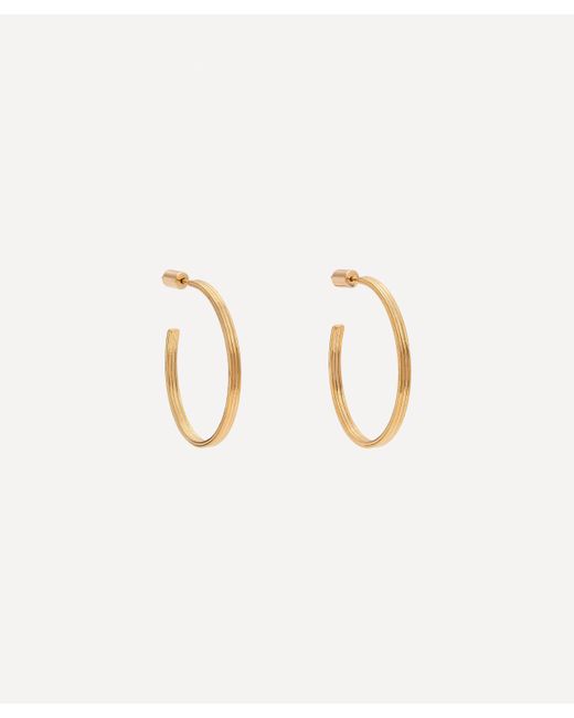 Estella Bartlett Natural Gold-plated Large Ribbed Hoop Earrings One