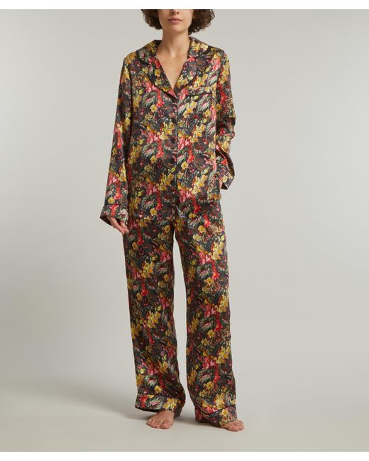 Liberty Multicolor Leopard Silk-satin Pyjama Set