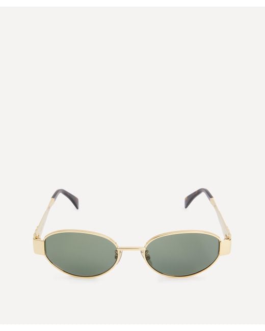 Céline Green Women's Triomphe Oval Sunglasses One Size
