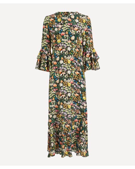 Liberty Green Women's Jude's Floral Silk Gala Maxi Dress Xs