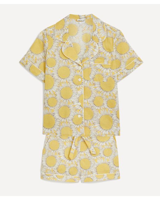 Liberty Yellow Women's Hello Sunshine Tana Lawn Cotton Short-sleeve Pyjama Set Xxl
