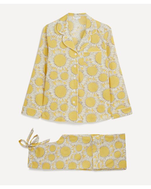 Liberty Yellow Women's Hello Sunshine Tana Lawn Cotton Classic Pyjama Set Xs