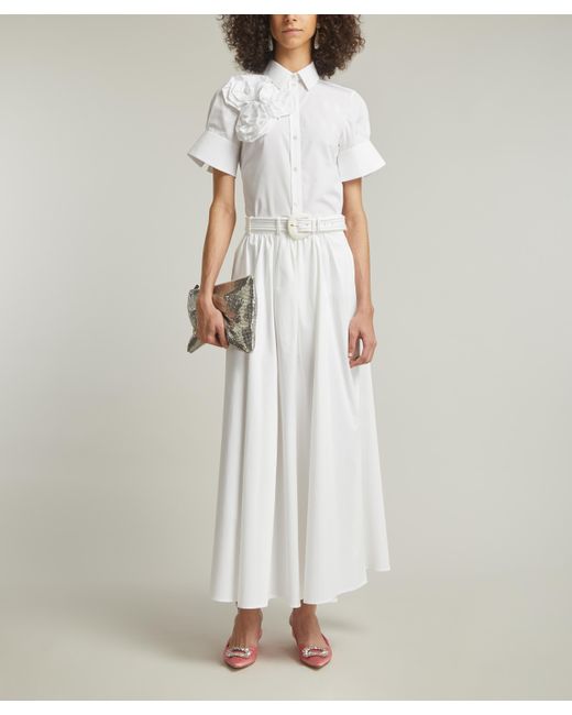 Erdem White Women's Rosette Shirt 6