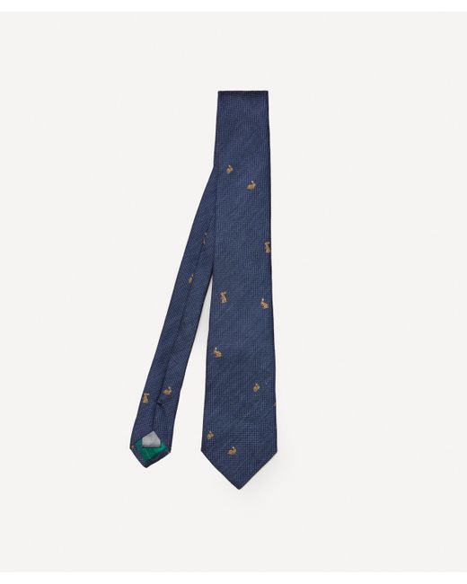 Paul Smith Blue Mens Rabbits Silk-blend Tie for men