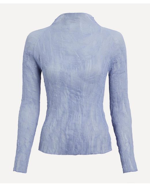 Issey Miyake Blue Women's Chiffon Twist 1 Asagao Purple Top