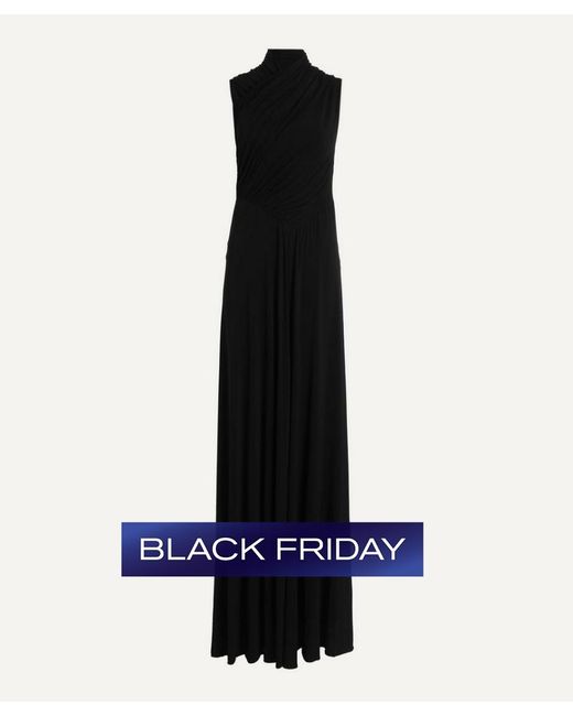 Alberta Ferretti Blue Ruched Maxi Dress