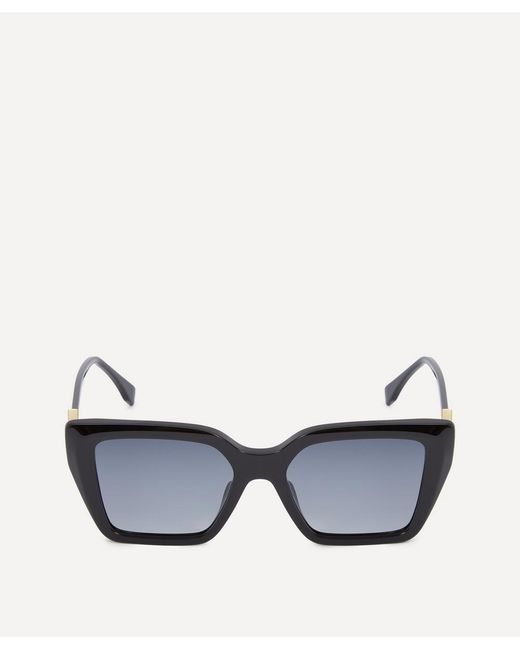 Fendi Black Oversized Square Ff Diamonds Acetate Sunglasses