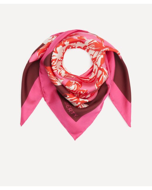 Liberty Pink Women's Carline Bloom 70x70 Silk Scarf One Size