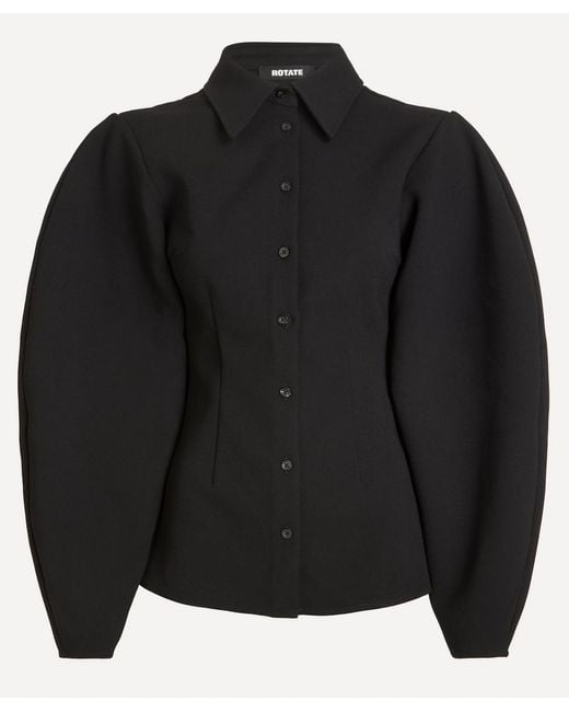 ROTATE BIRGER CHRISTENSEN Black Suiting Fitted Shirt