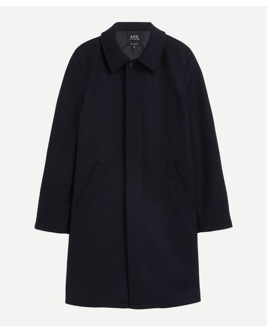 A.P.C. Blue Auster Wool Mac for men