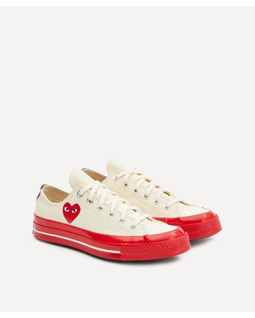 COMME DES GARÇONS PLAY X Converse 70s Canvas Low-top Red Sole Trainers ...
