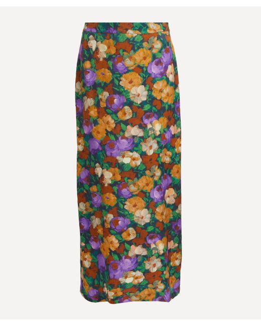 Kitri Multicolor Women's Laurel Iris Impressionist Floral Skirt 6