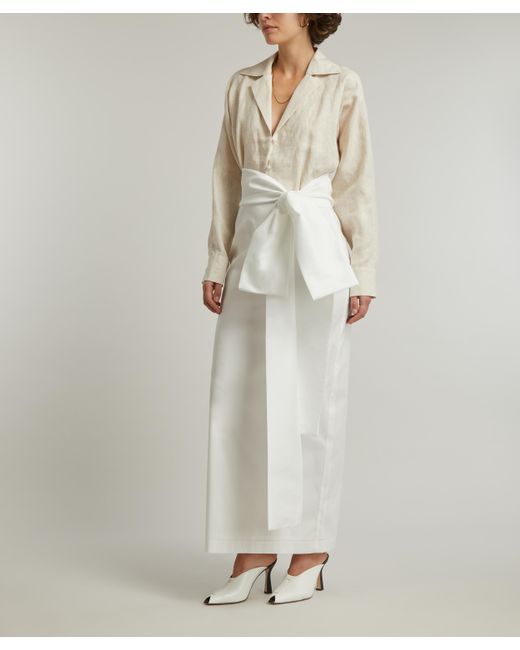 BERNADETTE White Women's Claire Shirt-skirt Dress 10