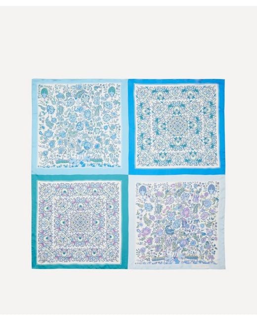 Liberty Blue Icons 140X140 Silk Scarf