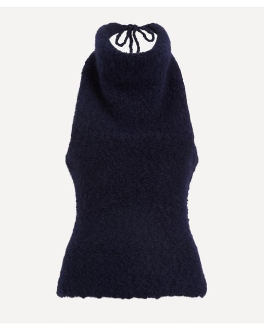 Paloma Wool Blue Women's Groelendia Folvover Sleeveless Knit Top