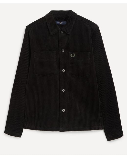 Fred Perry Black Corduroy Overshirt for men