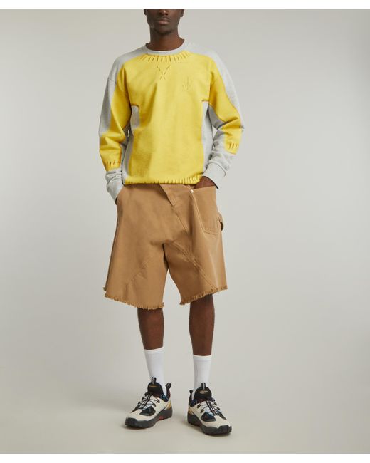 J.W. Anderson Yellow Mens Clay Trompe L'oeil Printed Sweatshirt for men