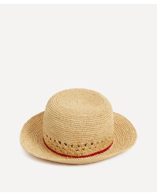 Paul Smith Natural Mens Contrast Stripe Straw Hat L for men