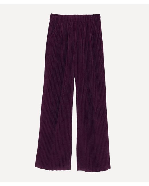 Farm Rio Purple Women's Burgundy Corduroy Trousers Xs