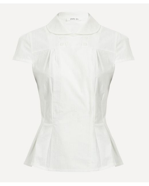 Peachy Den Missy Blouse white/ホワイト The Missy Blouse, Porcelain – Peachy Den
